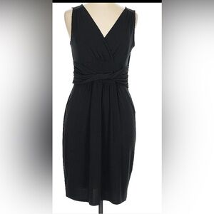 Like New! LOFT Black Ruched Sheath Midi Dress Size 4 👗